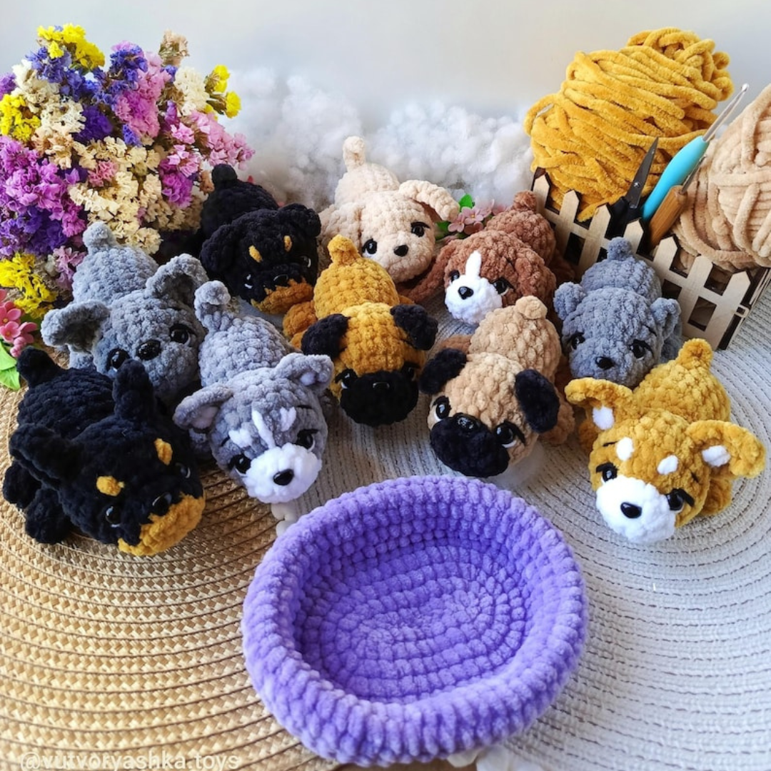10 Amigurumi Tiny Puppies - Crochet Pattern