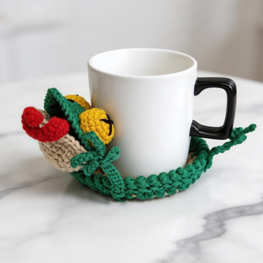 Pop-Up Lizard Coaster - Crochet Pattern