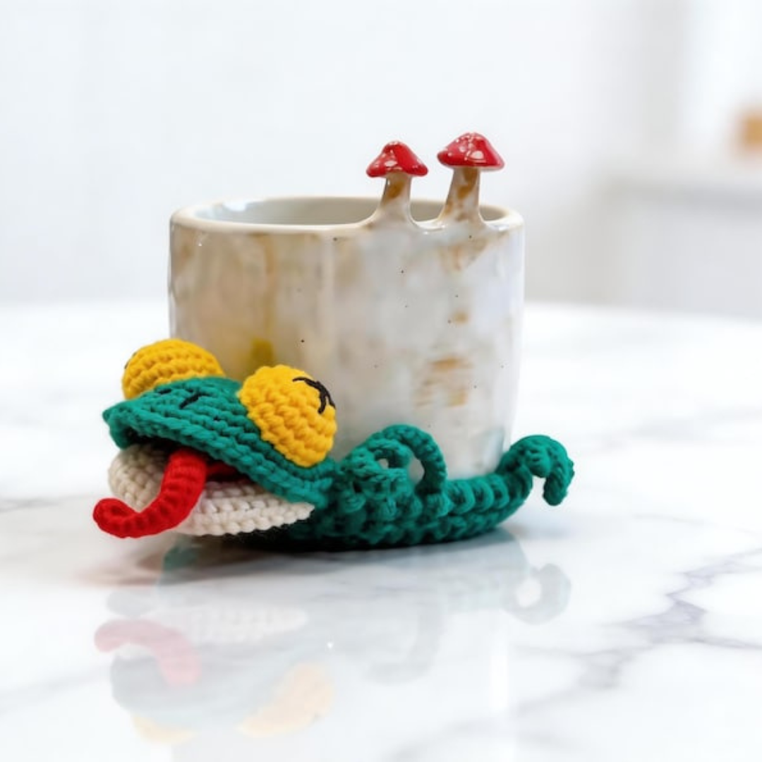 Pop-Up Lizard Coaster - Crochet Pattern