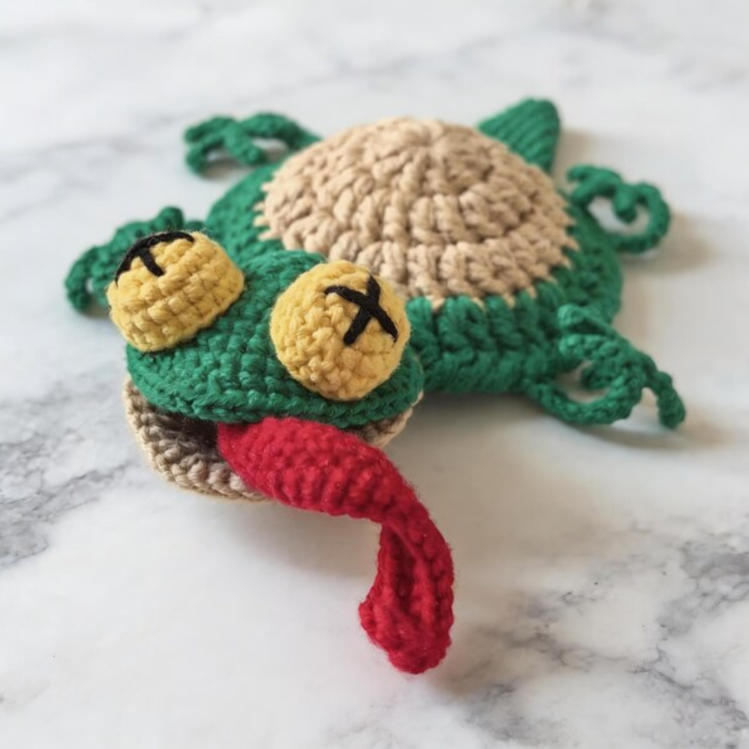 Pop-Up Lizard Coaster - Crochet Pattern