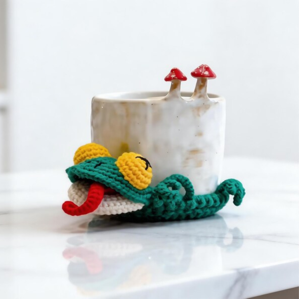 Pop-Up Lizard Coaster - Crochet Pattern