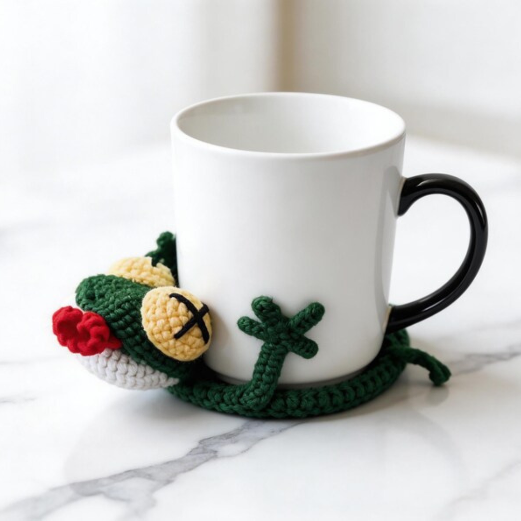 Pop-Up Lizard Coaster - Crochet Pattern