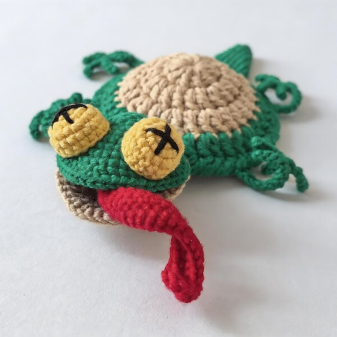 Pop-Up Lizard Coaster - Crochet Pattern