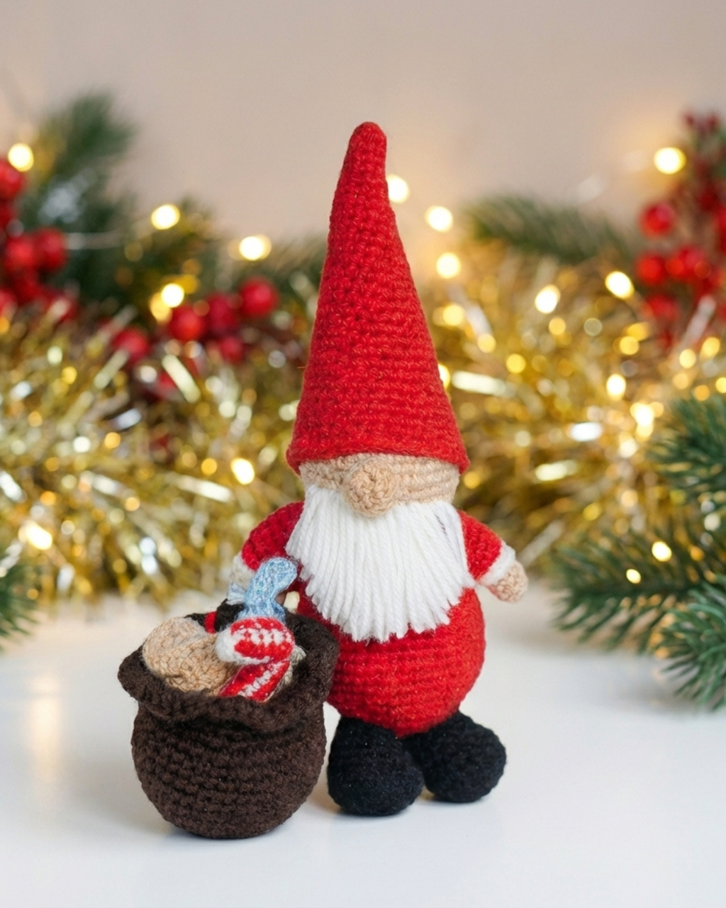 Christmas Santa Gnome - Crochet Pattern