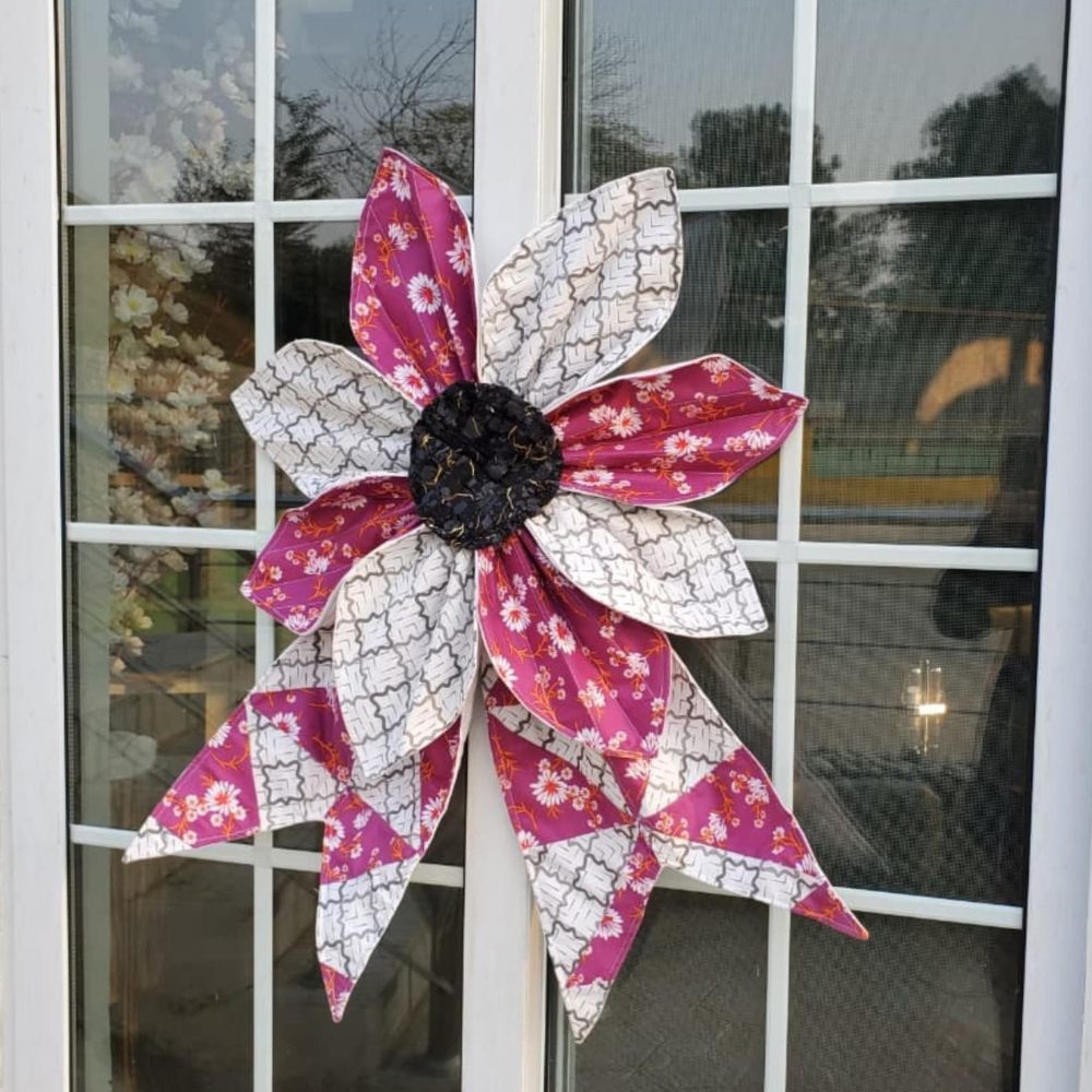 Quilted Fabric Flower Bow - Sewing Pattern