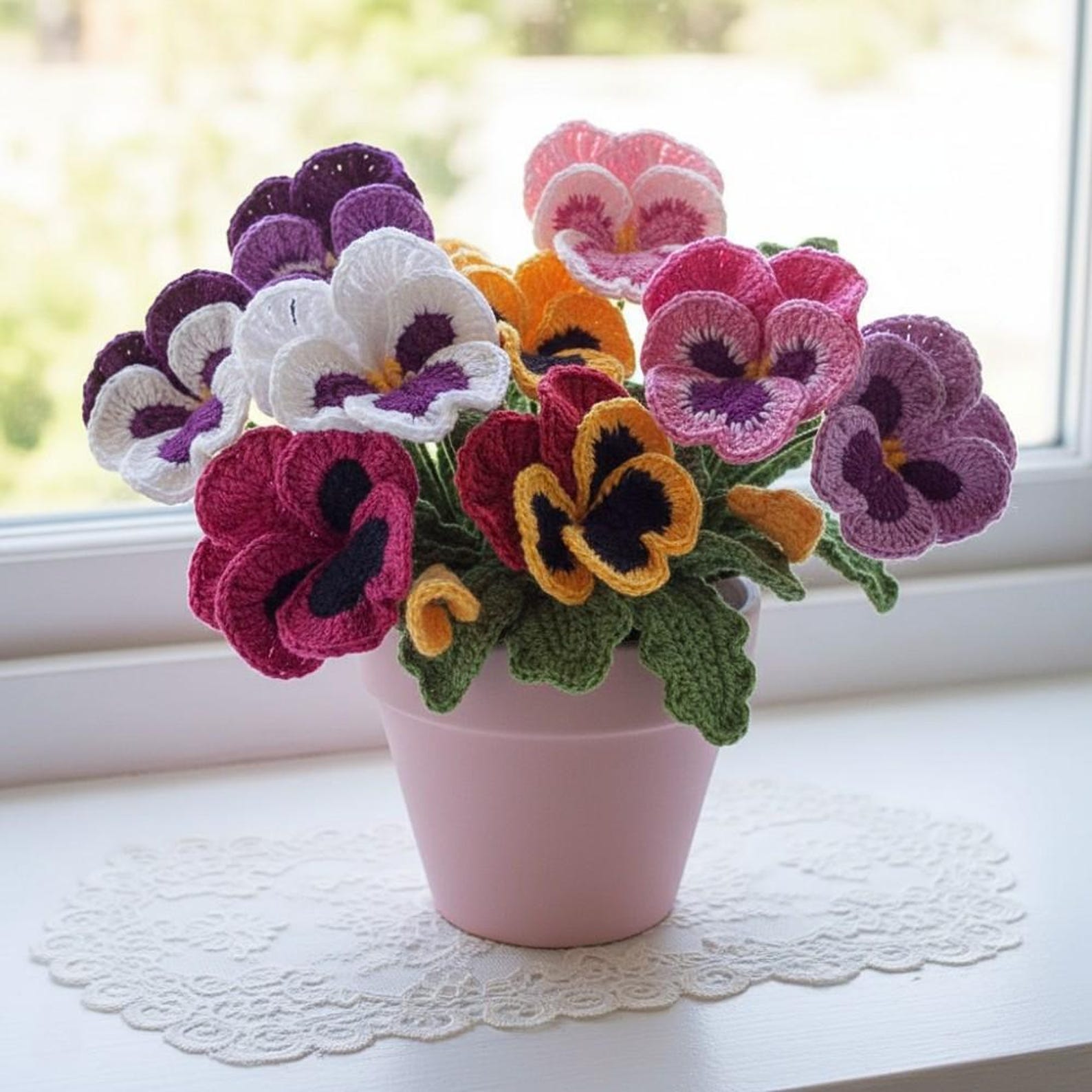 Pansy Flowers - Crochet Pattern