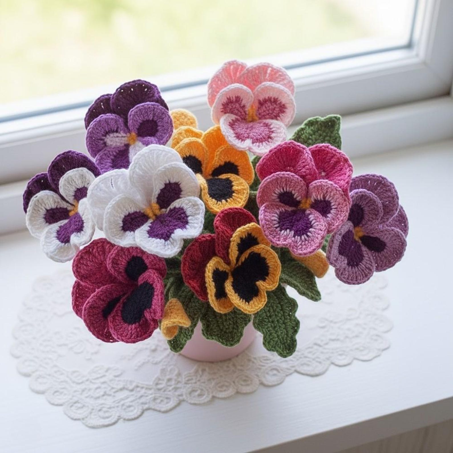 Pansy Flowers - Crochet Pattern