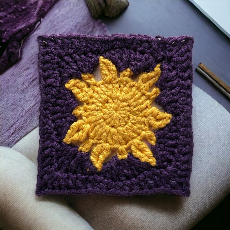 Sun Granny Square Crochet Pattern