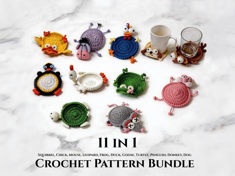 11-in-1 Animal Coaster - Crochet Pattern